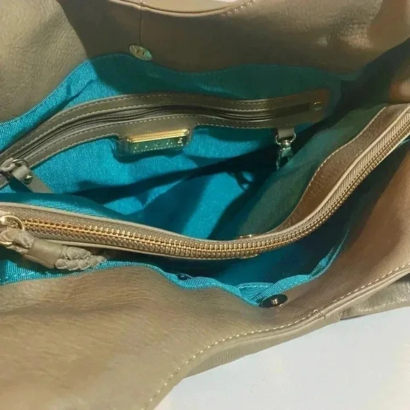 Isabella Fiore beige leather satchel handbag
